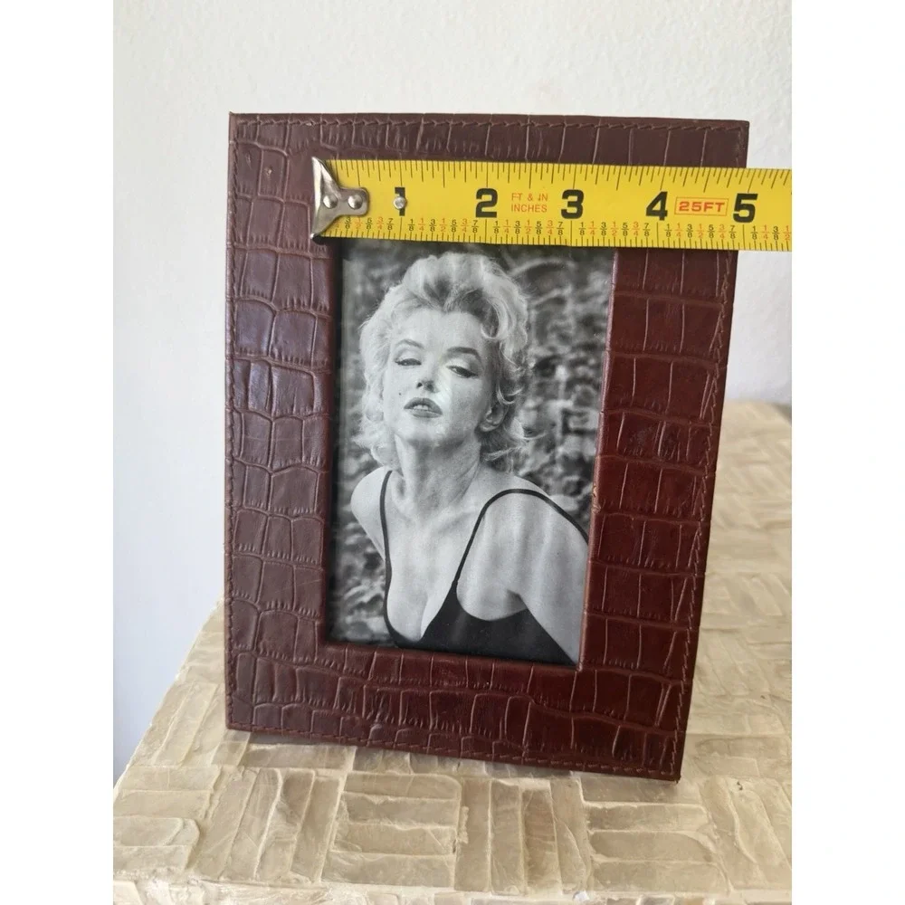 Vintage Embossed Genuine Leather Photo Frame